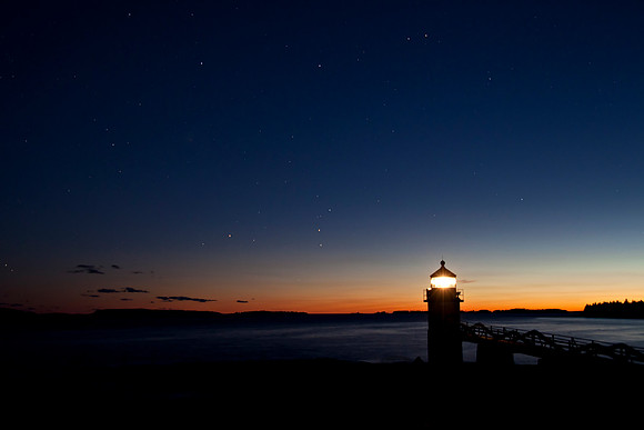 Stars over Marshall Point Lighthouse