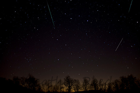Geminid meteor shower seen from Brasstown Bald, Georgia