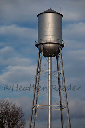 Silver water tower
