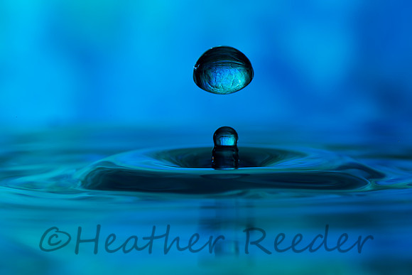 Blue circular water drop