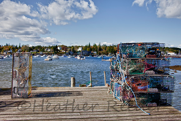 Lobster traps at Boothbay Harbor