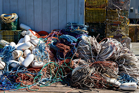 Ropes and buoys in Boothbay Harbor