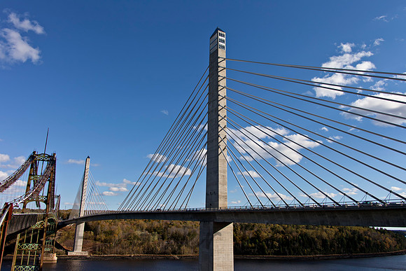 The old bridge next to the new bridge.