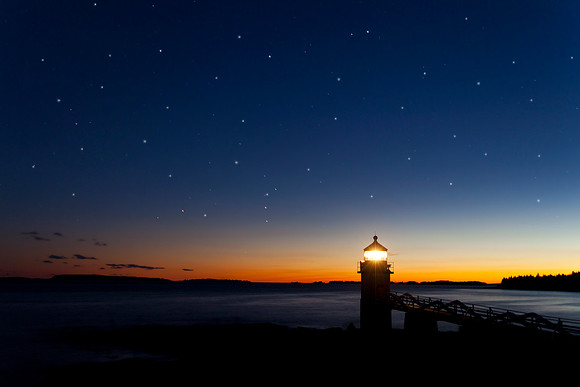 Stars over Marshall Point Lighthouse