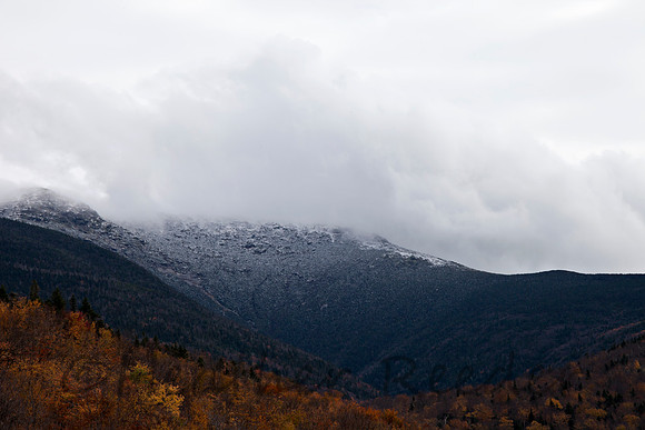 Snow covered mountains in New Hampshire